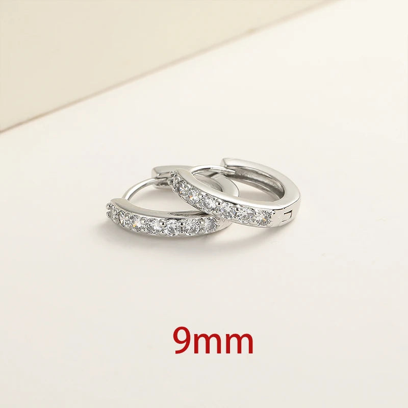 Dainty Tiny Layered Gold Plated Copper Metal Paved CZ Huggie Hoop Earrings for Women Girls Luxury Elegant Catilage Hoops Jewelry