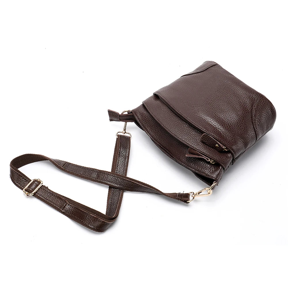 Genuine Leather Women Messenger Bags Cow Leather Crossbody Shoulder Bag Small Female Handbags Capacity Phone Bag for Girls