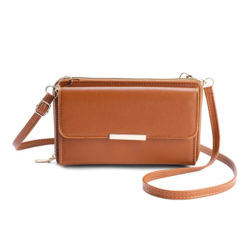 Fashion Women Luxury Leather Single Shoulder Bags Ladies Large Capacity Crossbody Mobile Phone Purse Female Messenger Wallet