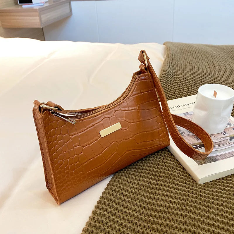 Fashion Shoulder Bag Crocodile Pattern Underarm Bag for Women Exquisite Crossbody Tote Purse Luxury Brand Handbags Shopping Bags