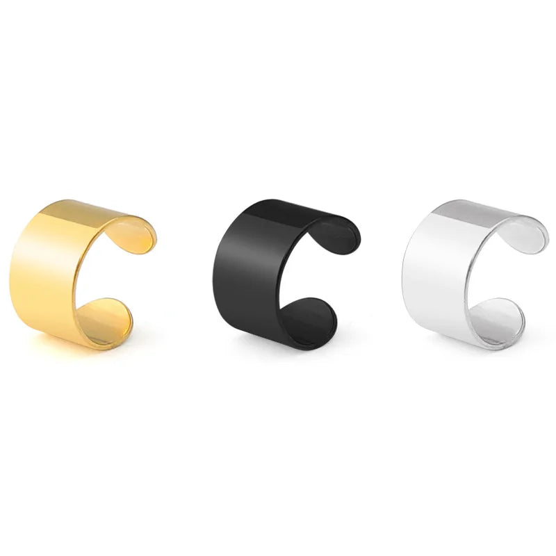 Korean Men's Ear Cuff Fashion Titanium Steel Clip Earrings For Men Single Ear Clips Without Pierced Ears Stainless Steel Jewelry