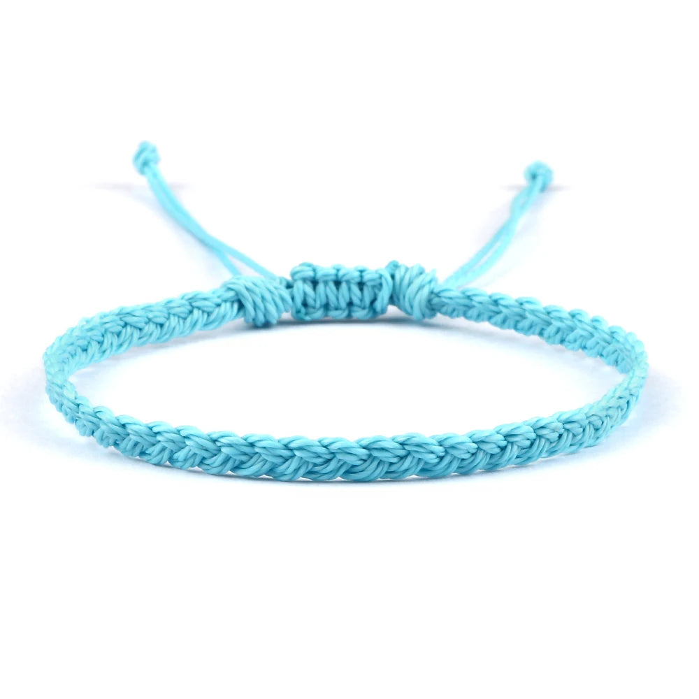 Classic Handmade Braided Bracelets for Women Men Pure Color Waxed Thread Braid Wristband Charm Bracelet Adjustable Jewelry Gifts