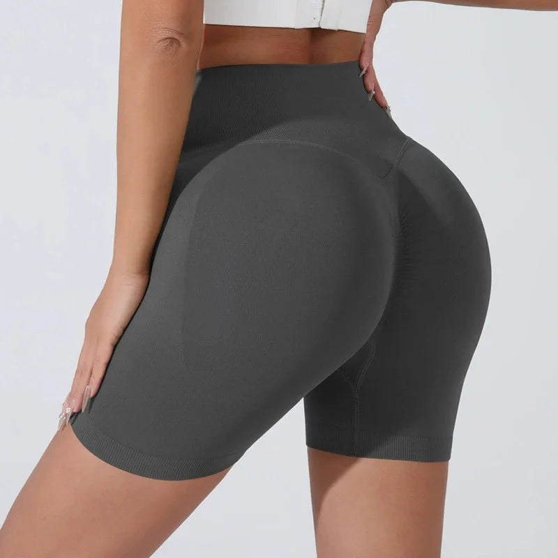 Peach Hip Lifting Sports Shorts Women High Waist Belly Slimming Running Training Quick-drying Trousers Tight Three-point Shorts