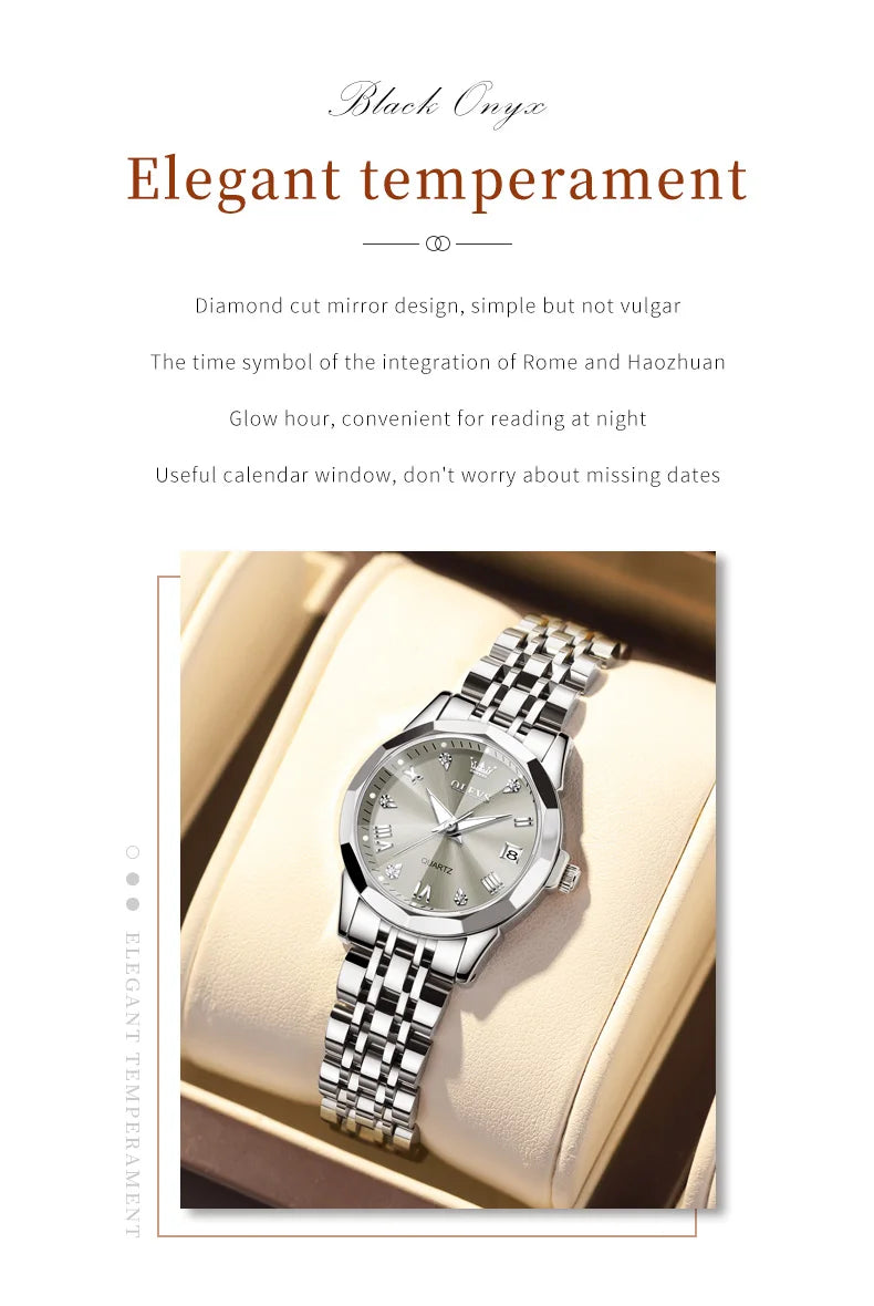 OLEVS Elegant Fashion Women's Watch - Luxury Waterproof Luminous Date