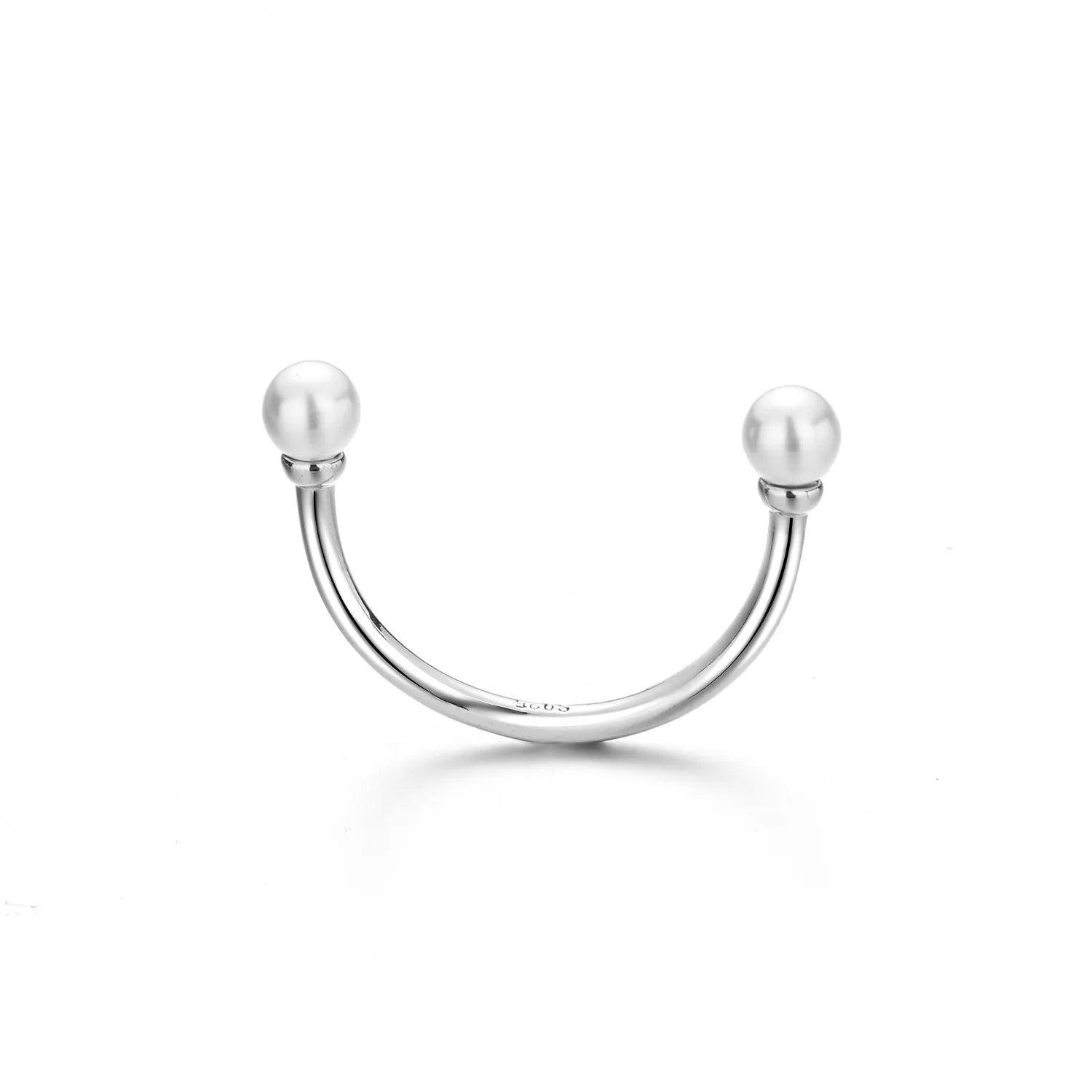 VENTFILLE 925 Sterling Silver Open Pearl Smile Stackable Finger Ring Simple Fashion Cute Adjustable For Female Jewelry Wholesale