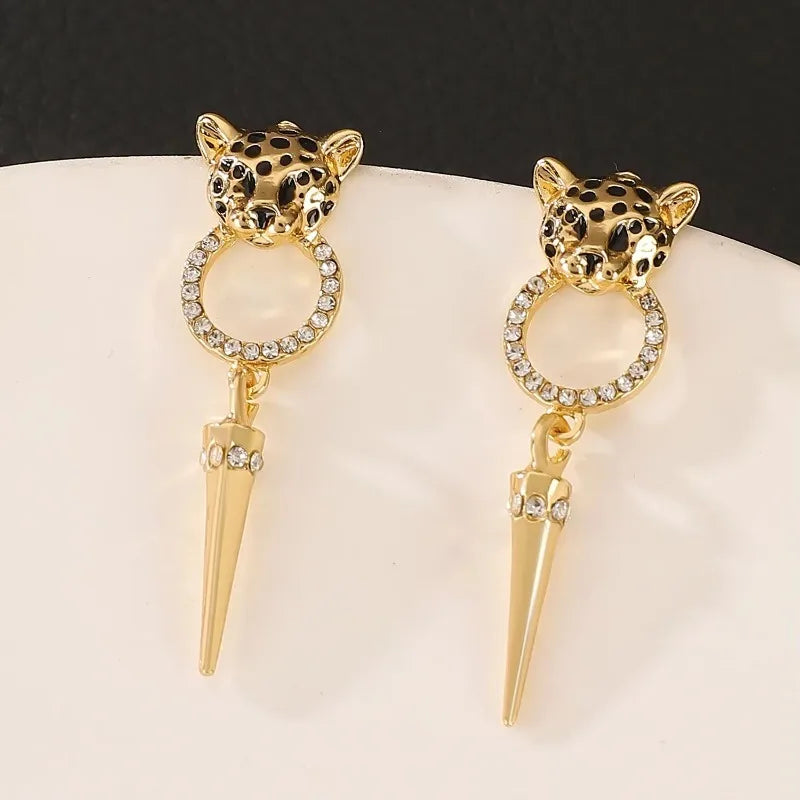 Luxury Quality Jewelry Cheetah Leopard Pattern Pendant Earrings Trendy Personalized Women's Party Fashion Jewelry Accessories