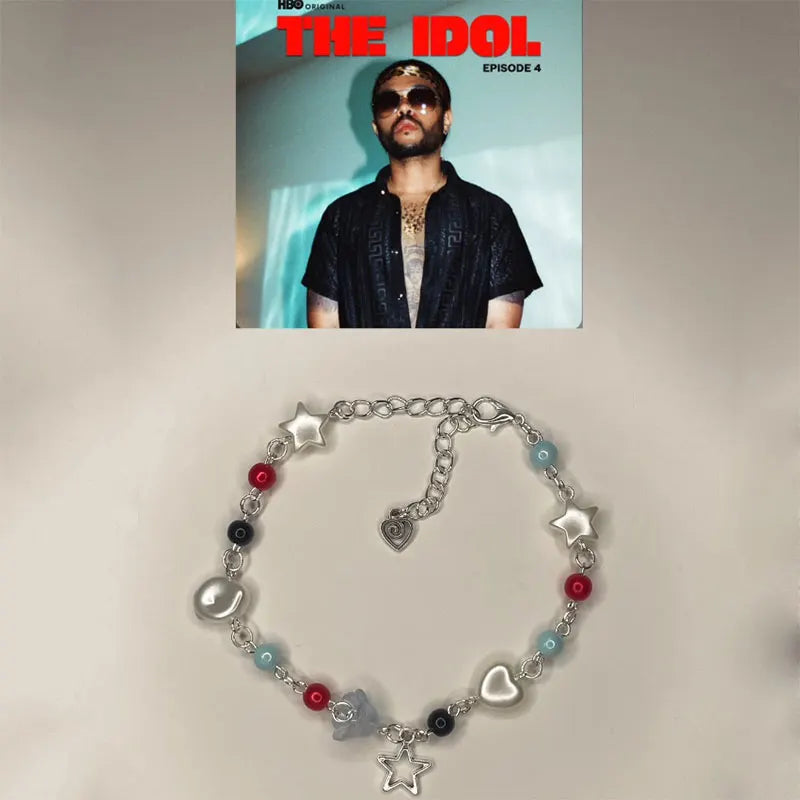 Handmade the weeknd bracelets  No. 8 ball star beaded dice bracelet coquettish y2k gothic