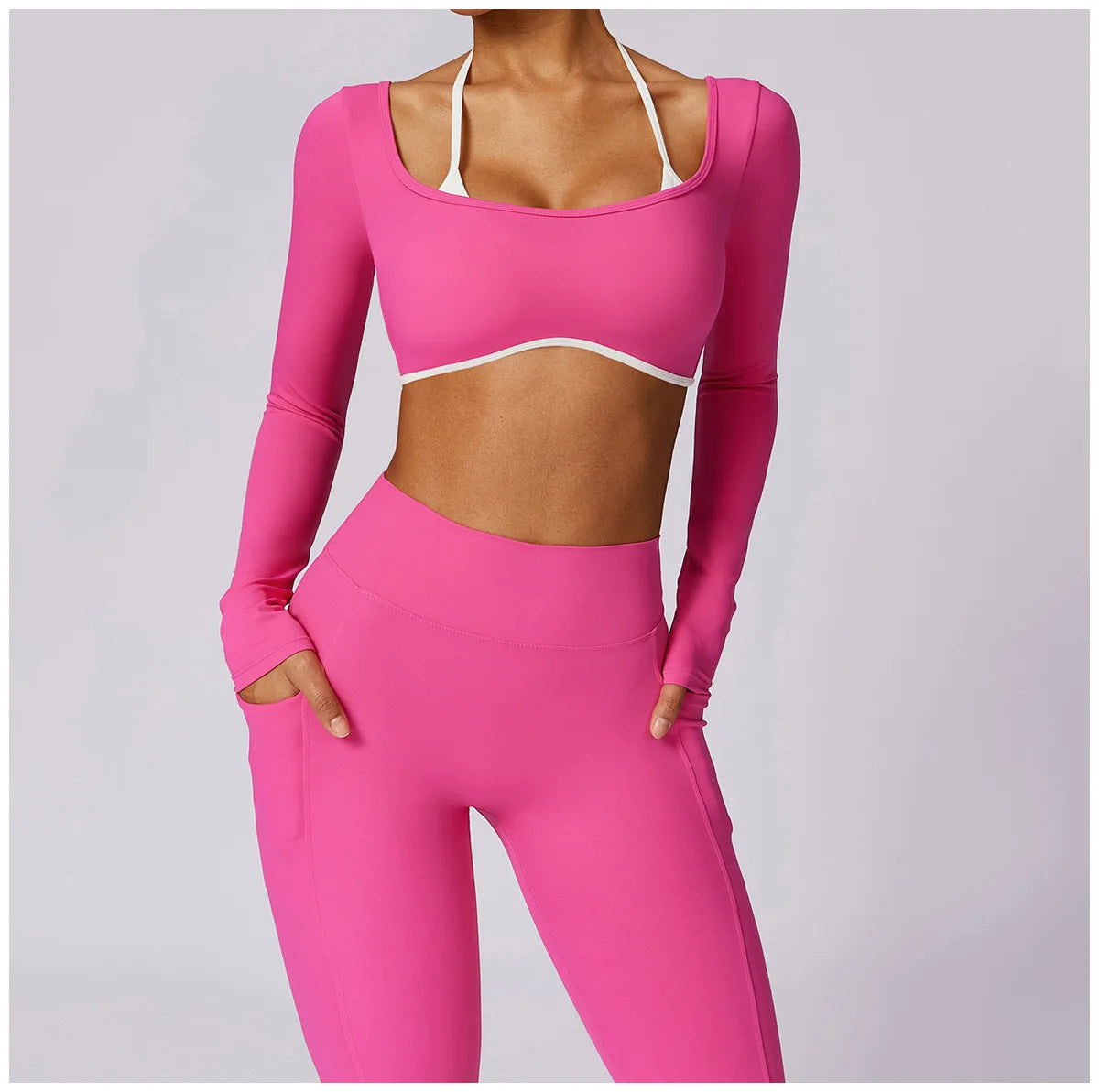 2Pcs Gym Set Women Workout Backless Yoga Suit Women Quick Dry Running Legging Fitness Bra Short-sleeved Shirt Sports Suit Female