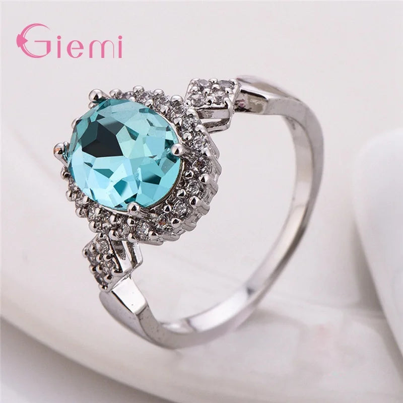 925 Sterling Silver Rings Engagement Wedding Ring Section Rotation Curve Style Cubic Zircon Ring For Women Girl