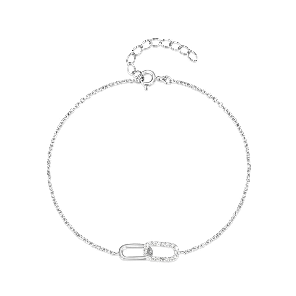 CANNER European American Style Eight-Pointed Star Zircon Bracelet S925 Sterling Silver Personality Simple Versatile Bracelet