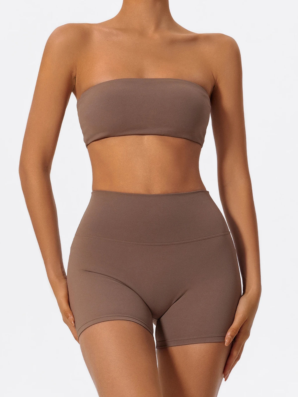 Ctenkevet Two Piece Fitness Sports Set Women Workout Yoga Outfit Strapless Bra Woman 2Ps Gym Crop Top Deportivos Mujer Gym Suits