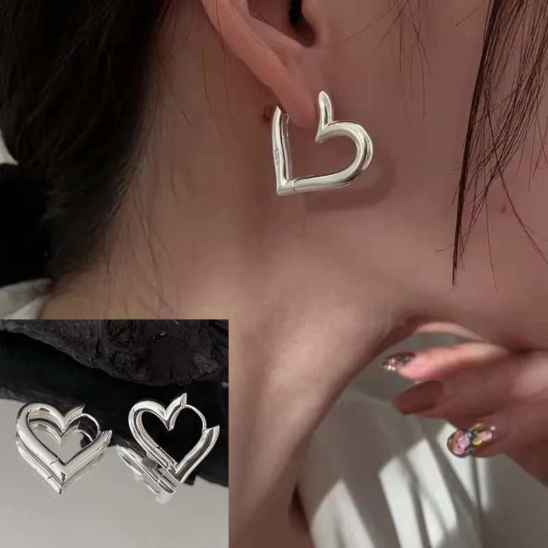 VENTFILLE 925 Sterling Silver CZ Star Moon Asymmetric Hoop Earrings for Women Girls Gold Silver Color Party Jewelry Gifts