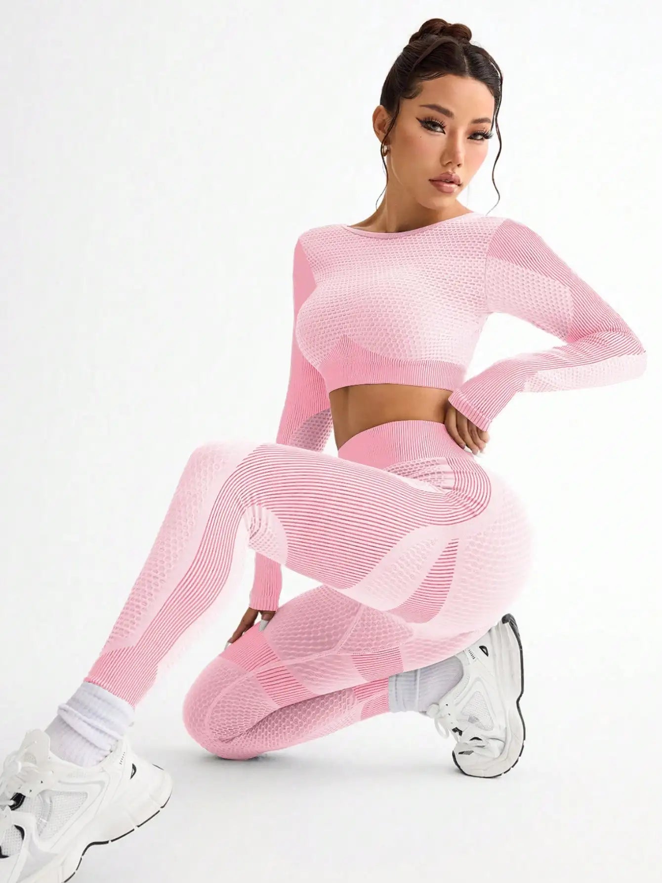 2PCS Sports Yoga Suit - Breathable Seamless Running Fitness Set