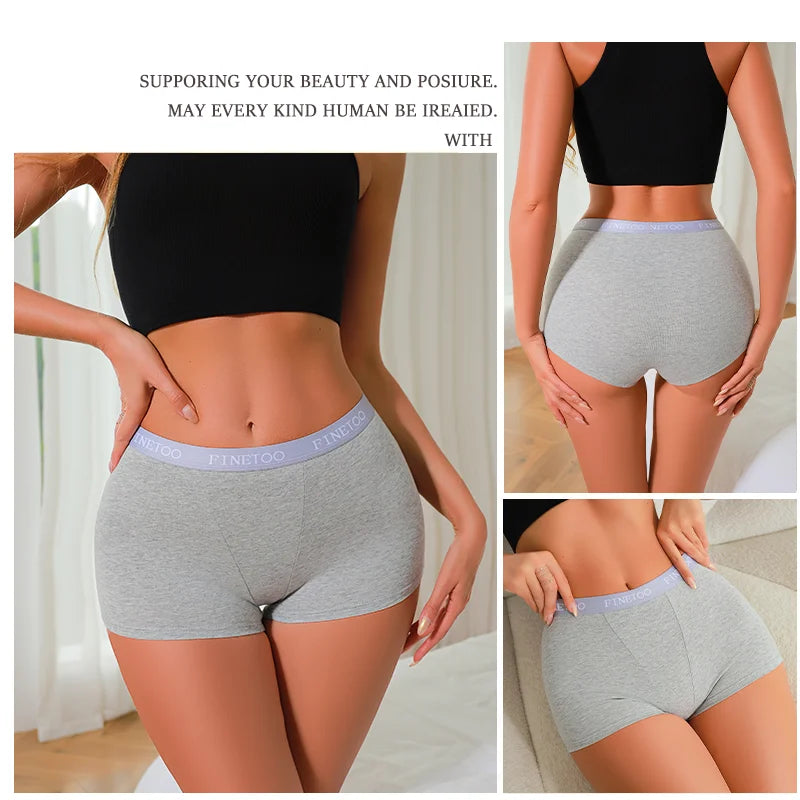Women's Cotton Seamless Panties Sports Boxers Underwear Female Solid Color Briefs Cozy Lingerie Intimate Underpants Soft S-XXL