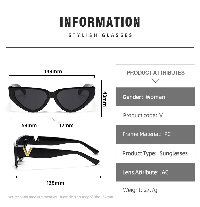 Luxury Glamour Cat Eye Designer Sunglasses - Fashion V Runway UV400