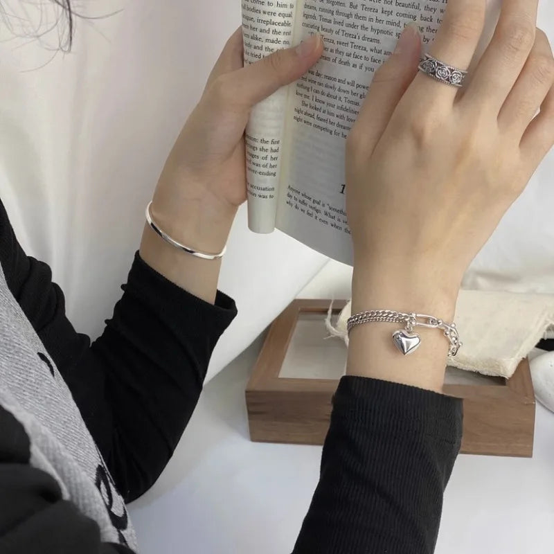 VENTFILLE 925 Sterling Silver Double Layer Pearl Bracelet for Women Girl Design Bead Korean Jewelry Dropshipping