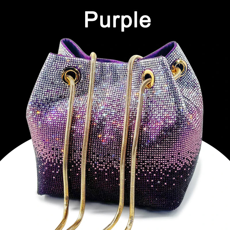 2025 Latest Italian Design Luxury Shiny Wedding Party Ladies Handbag high quality Diamond Tote Evening Bag