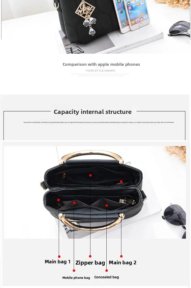Trendy Women's Handbag Spring Summer New Style Korean Version Simple Small Square Bag Single Shoulder Bag Crossbody Bag