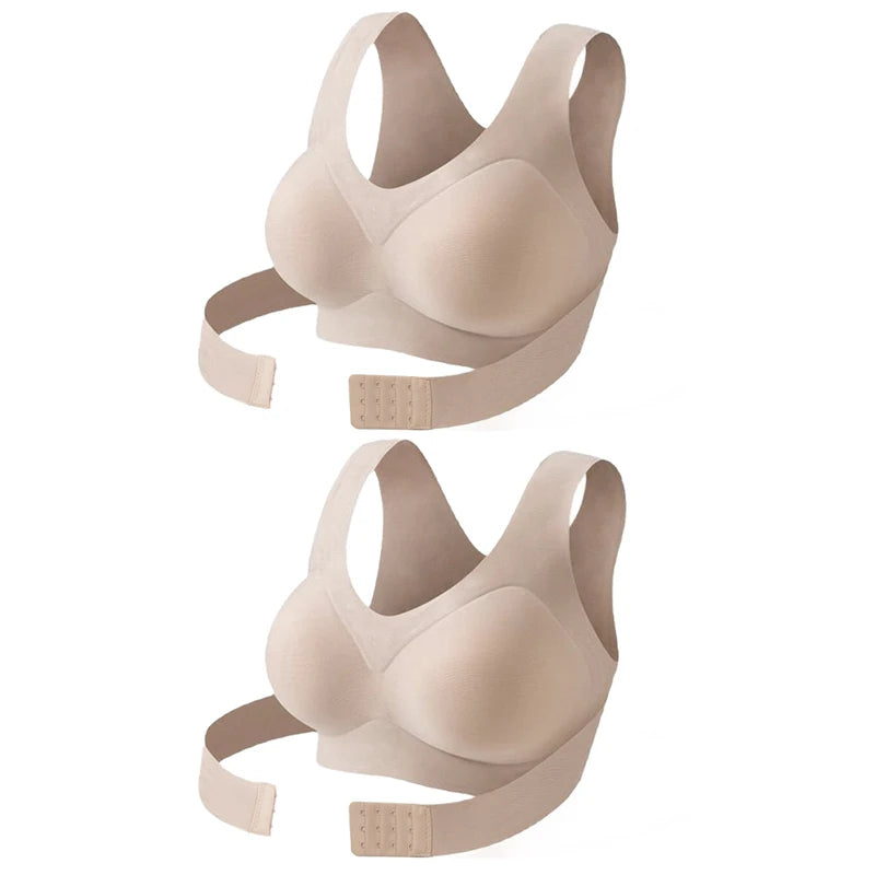 FallSweet 1/2PCS Women's Posture Correction Bras Seamless Wireless Push Up Bralette with Cross Back Support Female Lingerie