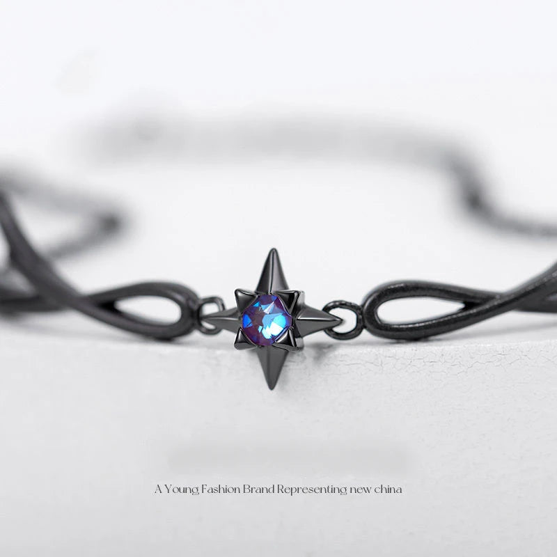 Gothic Punk Dark Style Black Bracelet Personality Ladies Simple Charm Casual Jewelry Gift