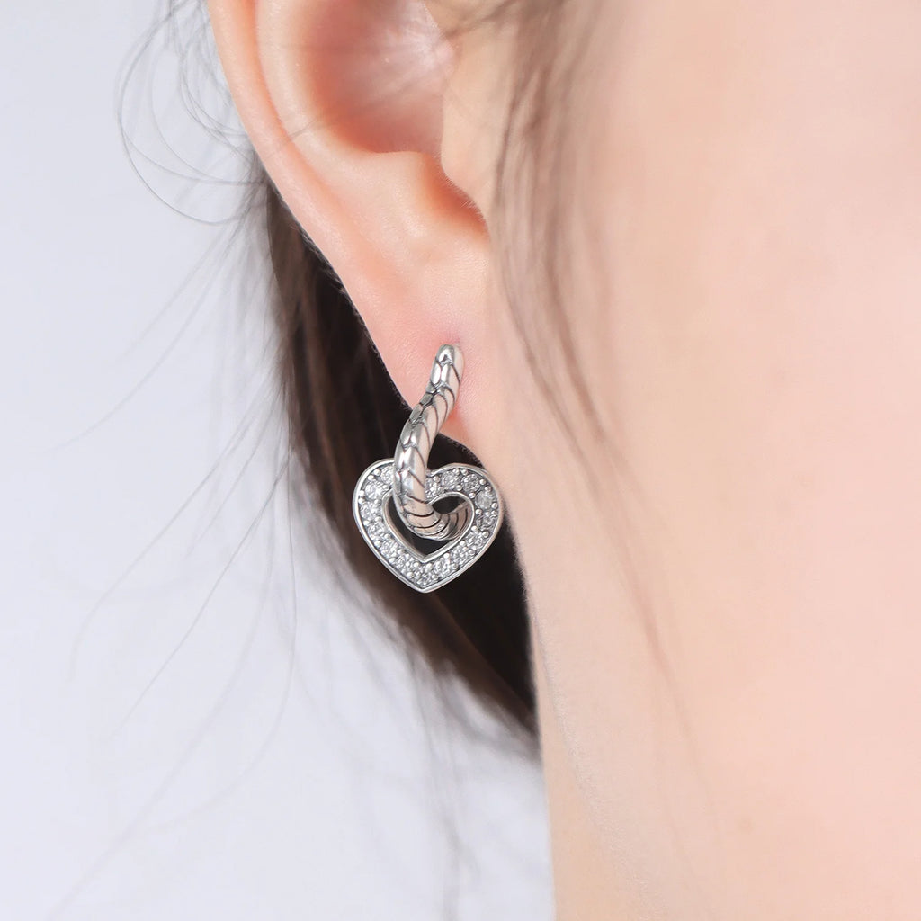 CYMYSS 2025 New 925 Sterling Silver Blue Heart Drop Earring Boutique Wedding Birthday Party Gift Jewellery Zircon Women Earrings