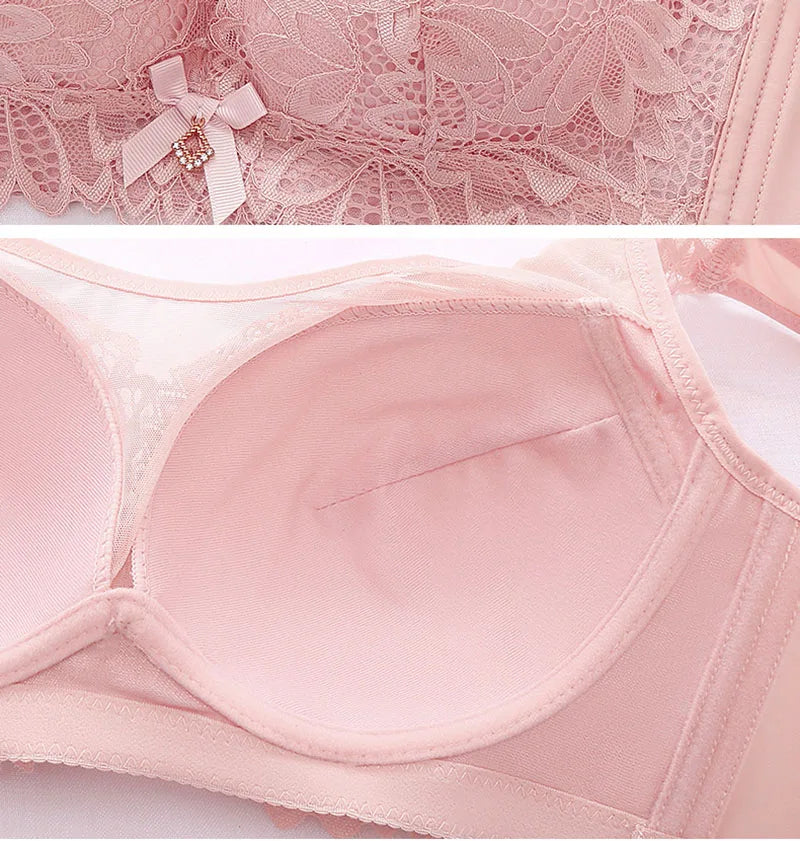 Sexy Push Up Bra - See Through Backless Floral Lace Bralette