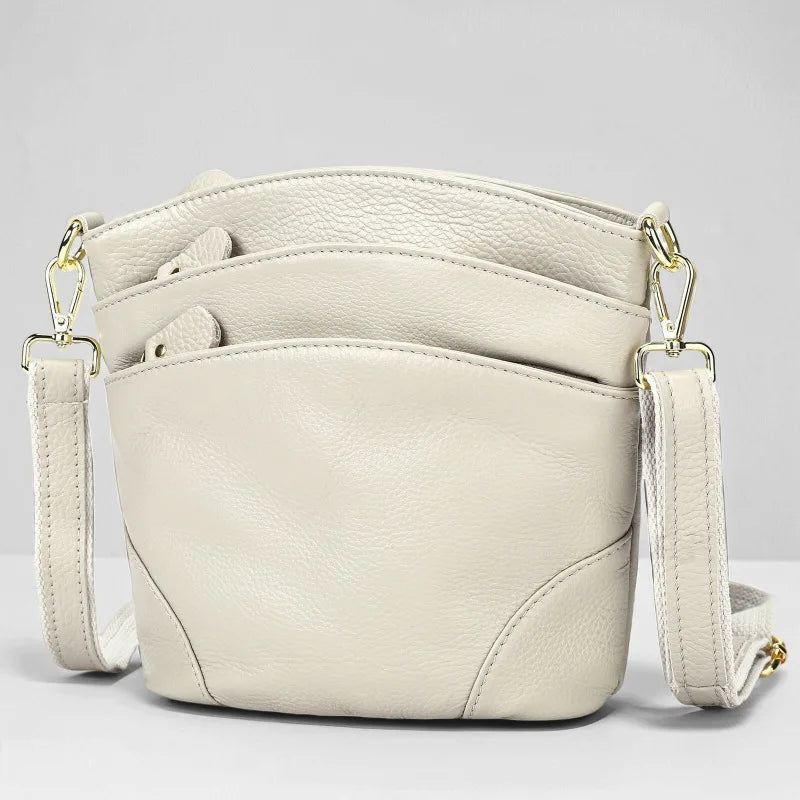 Genuine Leather Women Messenger Bags Cow Leather Crossbody Shoulder Bag Small Female Handbags Capacity Phone Bag for Girls