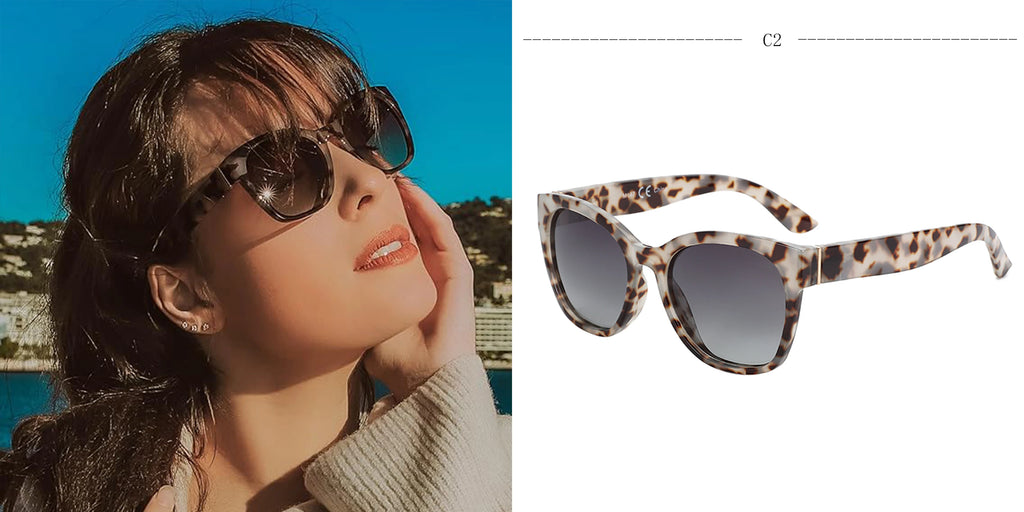 ZENOTTIC Polarized Cat Eye Sunglasses - Oversized UV400 Designer Women
