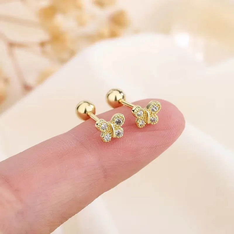 New Fashion Heart Stud Earrings for Women Hypoallergenic Screw Cartilage Helix Earring Girls Piercing Accessories Jewelry Gifts