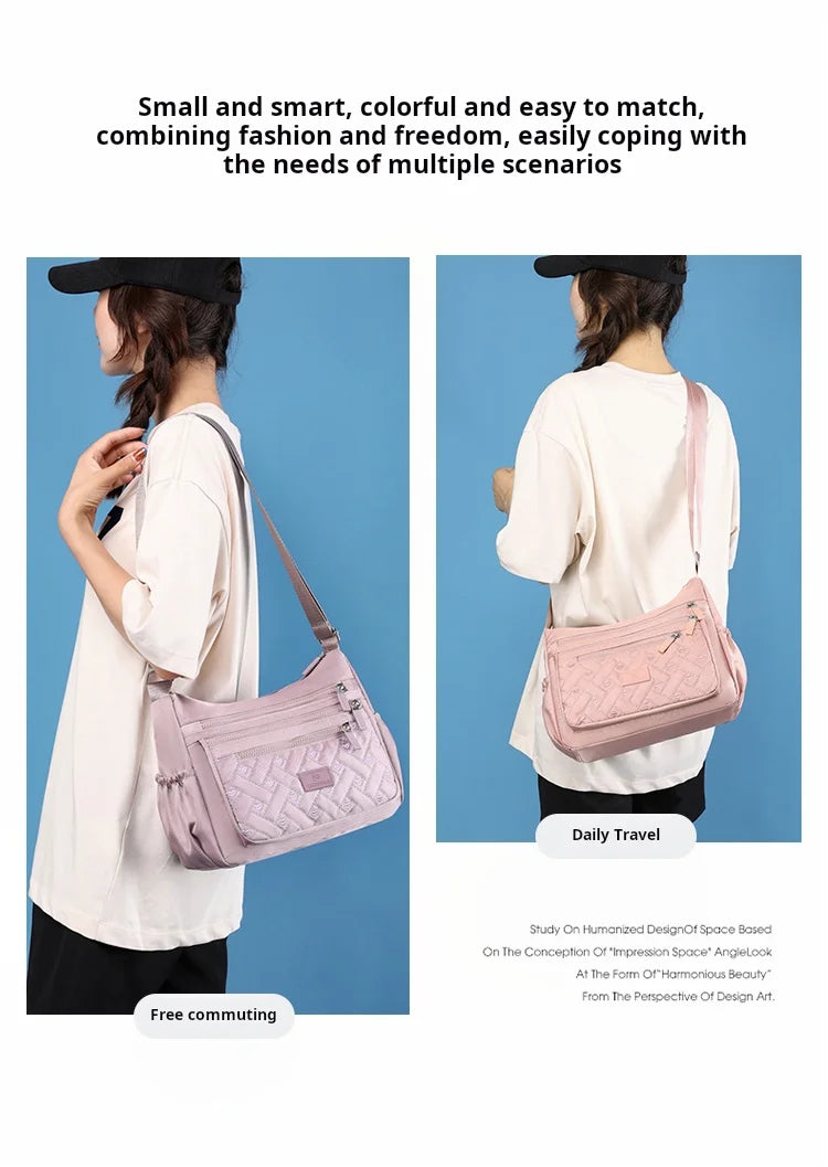 High capacity Shoulder Crossbody Bag for Women Purse Waterproof Nylon Handbag Suitable for mothers, shopping, vacation use