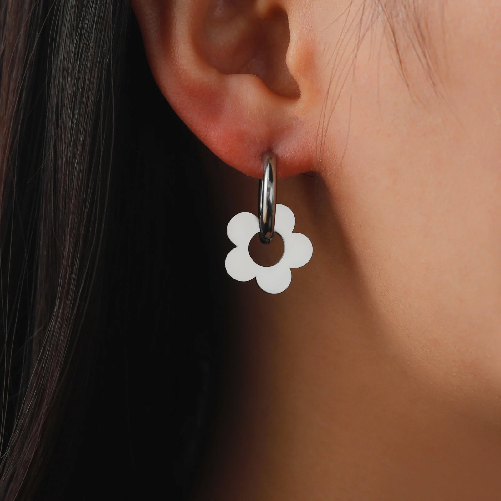 Lucktune Flower Clover Heart Drop Earrings Women Stainless Steel Star Sun Geometry Earrings 2025 New Fashion Kpop Jewelry Gift