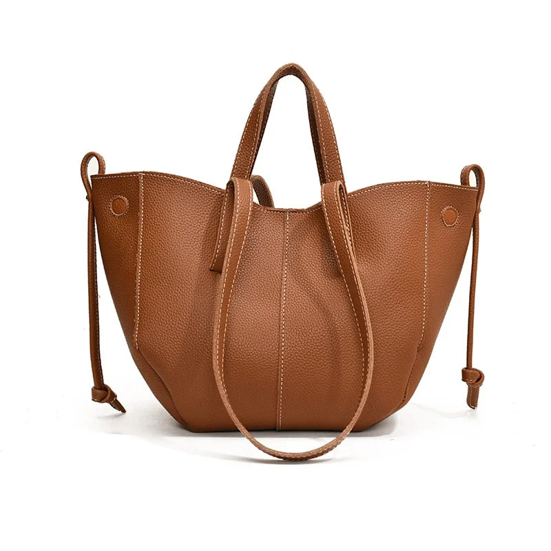 High Quality PU Tote Bags Fashion Solid Hasp Simple Versatile Sense of Luxury Shoulder and Handbags for Women 2024 New Style