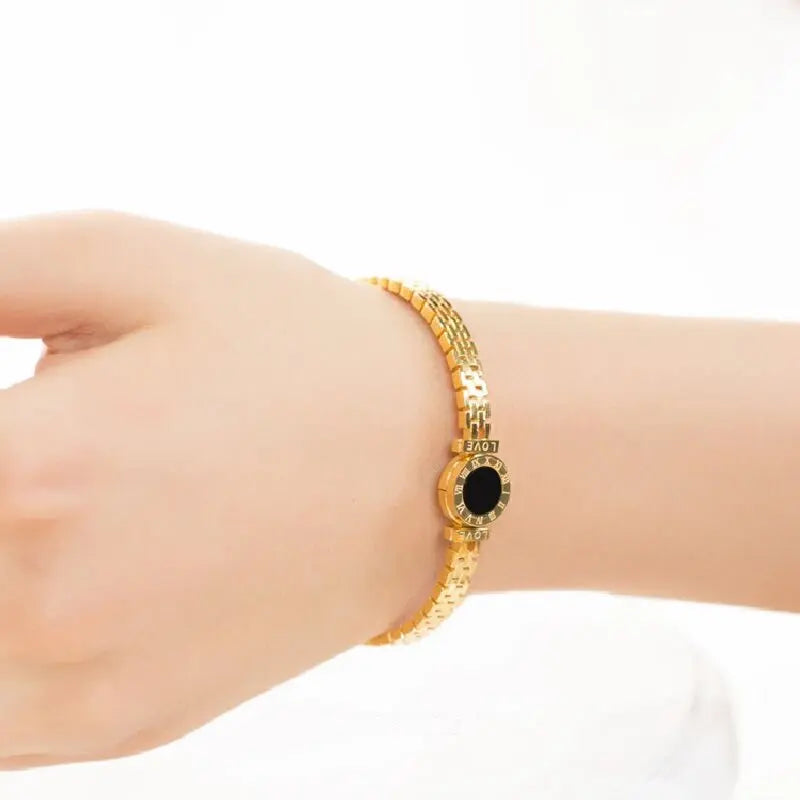 1PC Men's and Women's Fashion Roman Digital Stainless Steel Bracelet for Date, Travel, Banquet, Party, Festival Dressing Gifts
