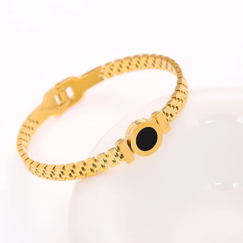 1PC Men's and Women's Fashion Roman Digital Stainless Steel Bracelet for Date, Travel, Banquet, Party, Festival Dressing Gifts
