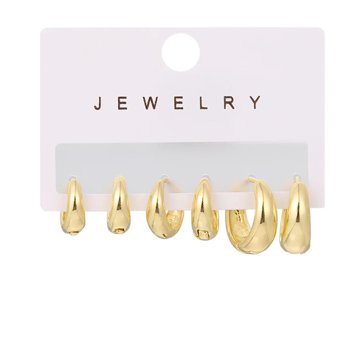 3Pairs Set Fashion Stainless Steel Crystal Oval Huggie Hoop Earrings for Women 18K Gold Plated Dangle Hoop Earring Punk Jewelry