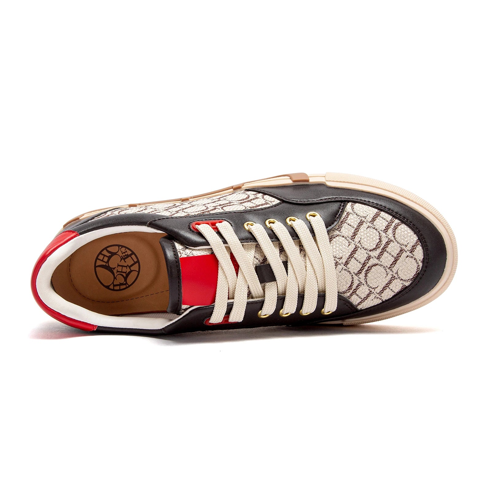 Women's Luxury Brand Letter Printed Sneakers - Breathable Woven Flat Shoes