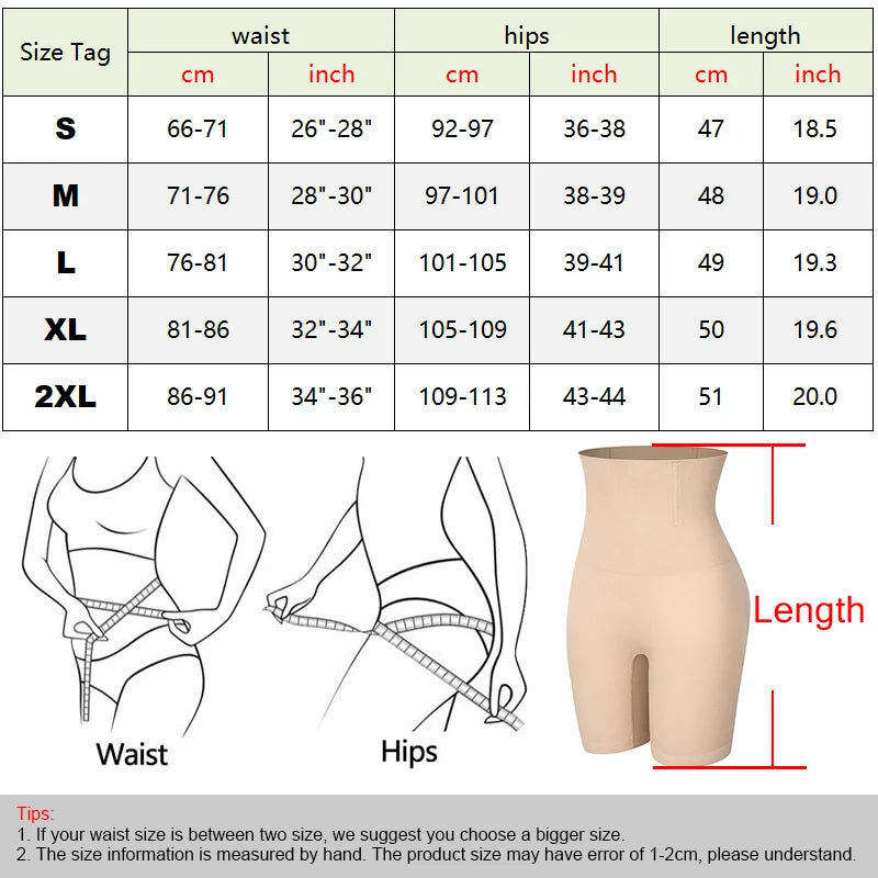 High Waisted Body Shaper Shorts - Tummy Control Butt Lifter