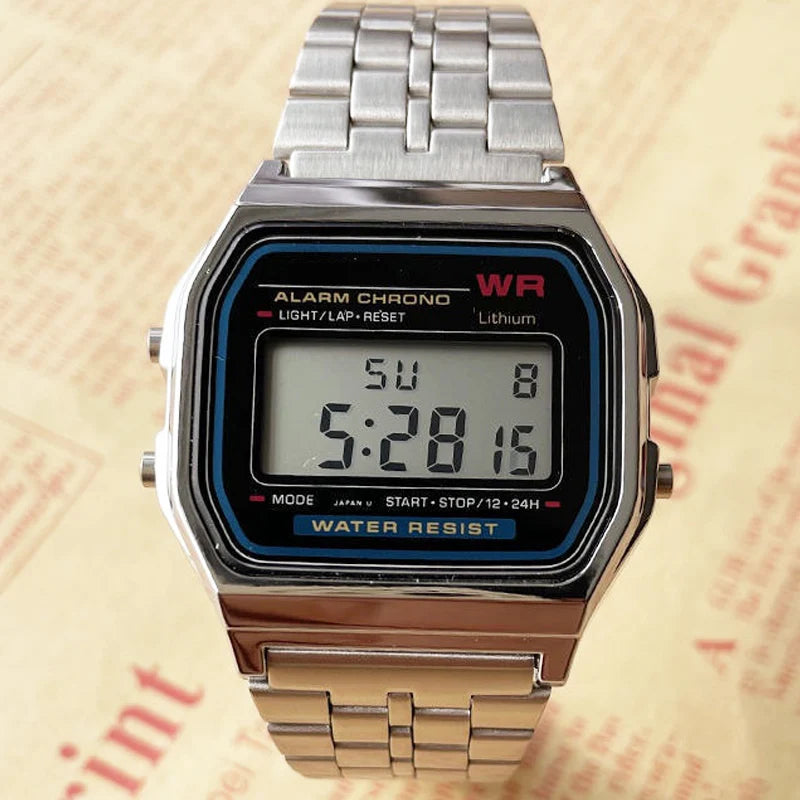 Luxury Gold Silver Sports Military Watches Men Women LED Digital Wristwatches Retro F91W Steel Band Electronic Watch Wrist Clock