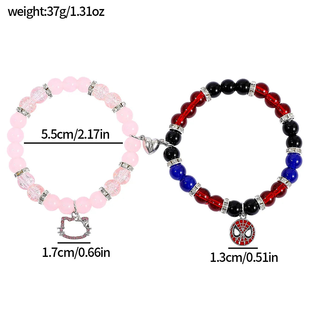 Spiderman Friendship Bracelets, Best Friend Bff, Halloween, Christmas, Matching Rope, Beads Chain, Couples Bracelets, New, 2025