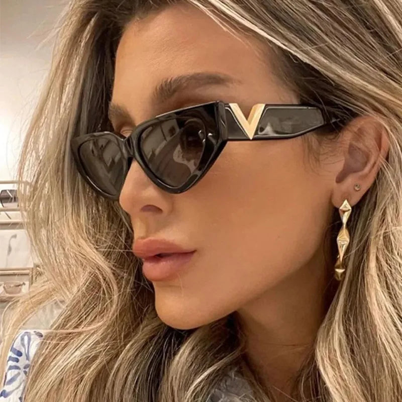 Luxury Glamour Cat Eye Designer Sunglasses - Fashion V Runway UV400