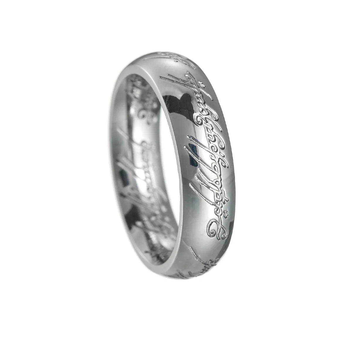 Lord of the Rings Titanium Steel Ring - 18K Gold Plated 6mm Men's Band