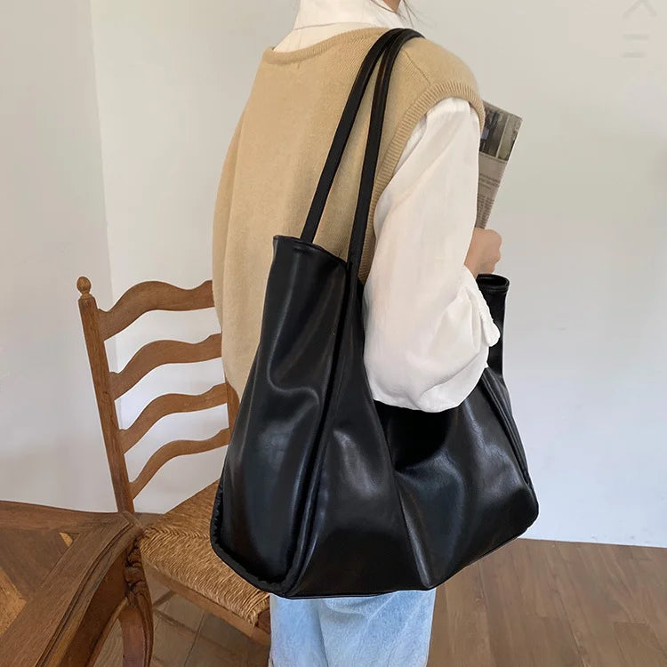 Portable Texture Tote Bag for Women, Shoulder Underarm Bag, Commuting Bag, Large Capacity, Niche Design, Autumn Winter Handbags