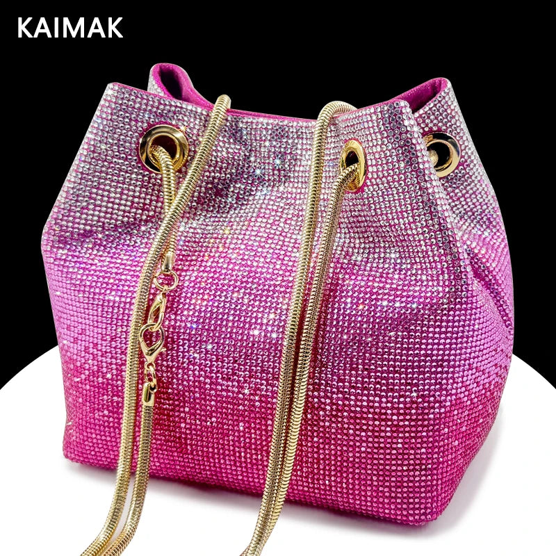 2025 Latest Italian Design Luxury Shiny Wedding Party Ladies Handbag high quality Diamond Tote Evening Bag