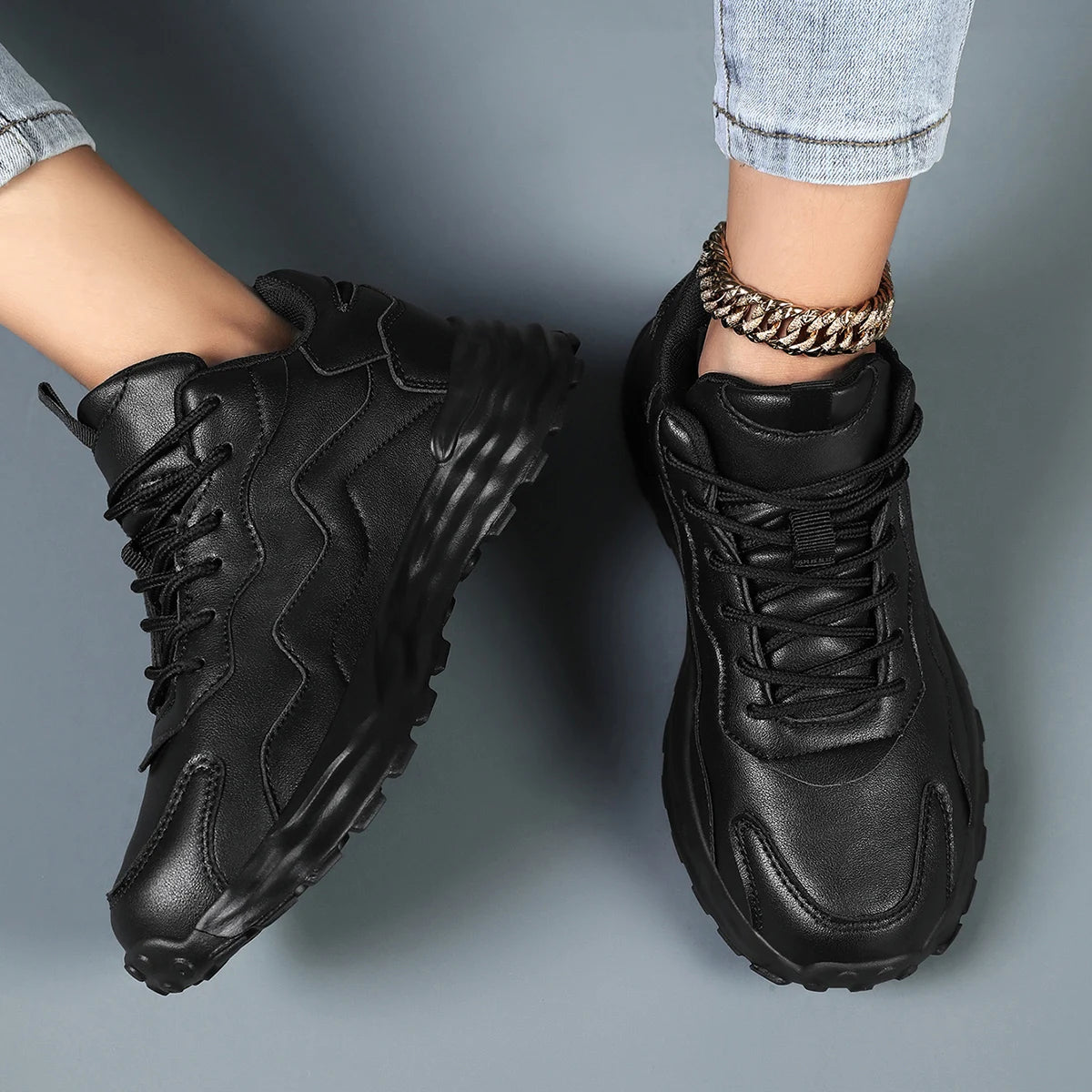 Fashion Women's Vulcanize Platform Sneakers - Mesh Breathable Chunky Sports Shoes