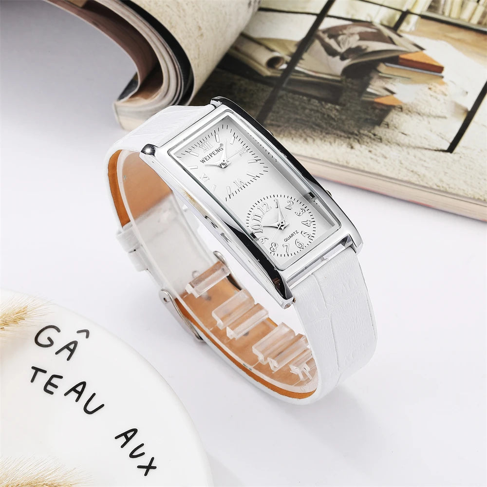 Hot selling fashion leisure business dual time zones dual dial watches for man woman couple watches quartz watches reloj