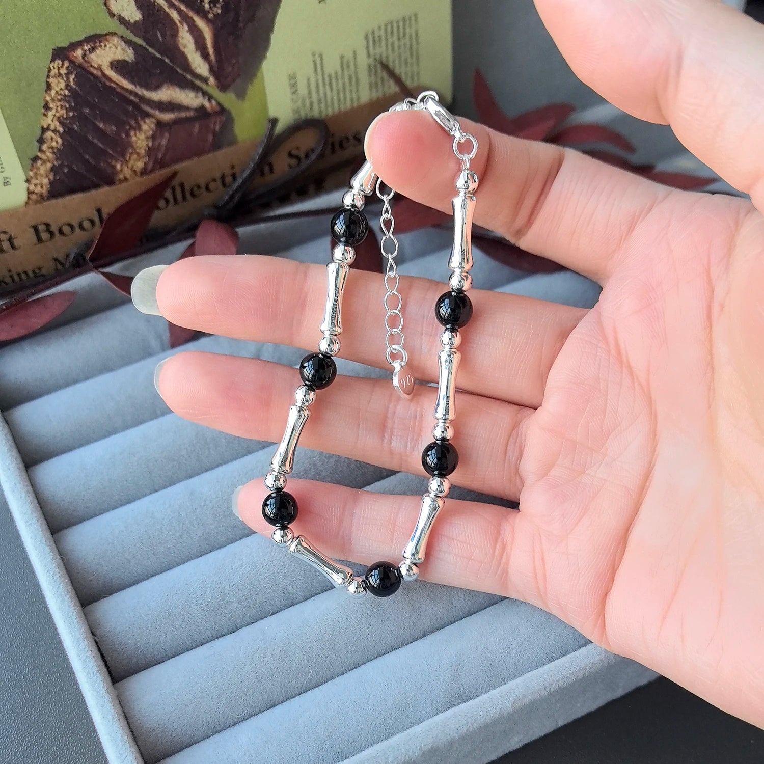 925 Sterling Silver Bracelet Geometric Cube Circle Punk Asymmetric Beaded For Woman Girl Fashion Jewelry Gift Dropship Wholesale