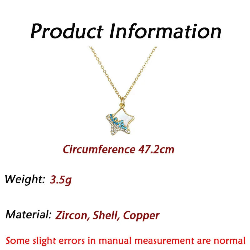 Beach style women's neck chain Inlaid shells Necklace Geometric starfish design Jewelry on the neck commute Women's jewelry
