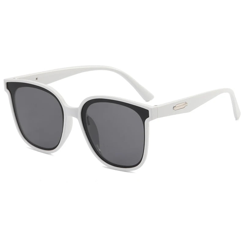 Large Frame Black Face Trimming Sunglasses - Outdoor Travel UV400