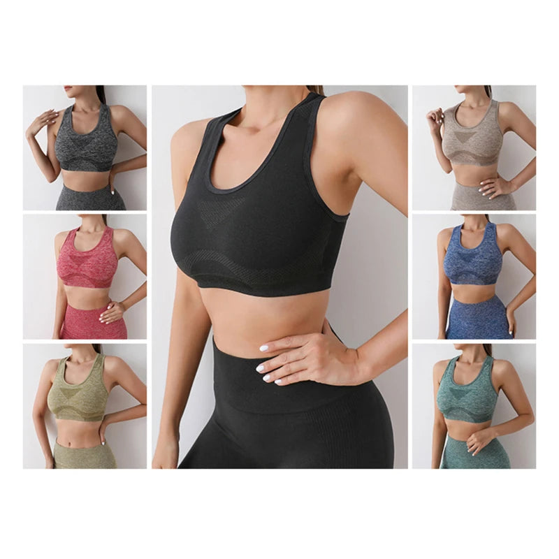 Yoga Fitness Suit High Waisted Peach Buttocks Shockproof Vest Underwear Shorts Set Breathable Women Tight Fitting Sports Bra