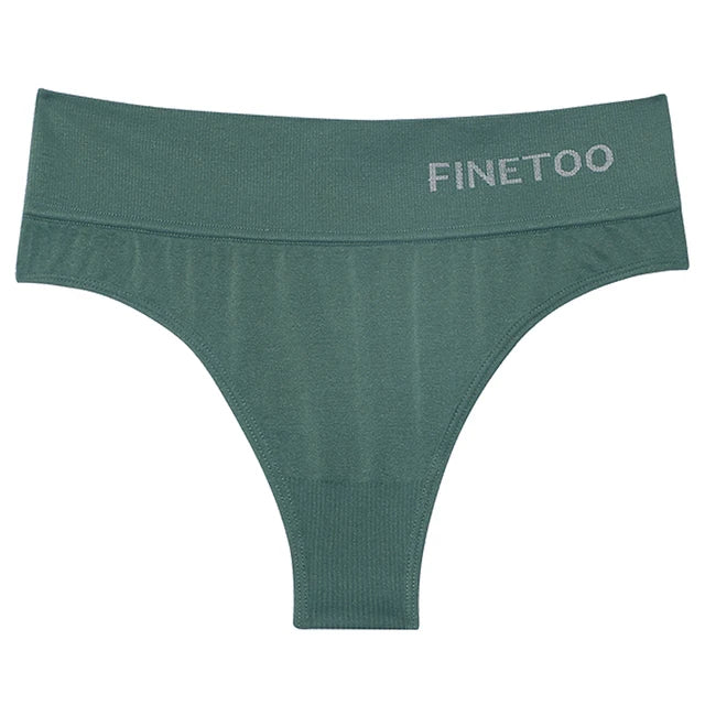 3PCS/Set Women's Panties Sexy Underwear FINETOO Large Size Thong Women Seamless Panties High Waist Girls Thongs M-2XL